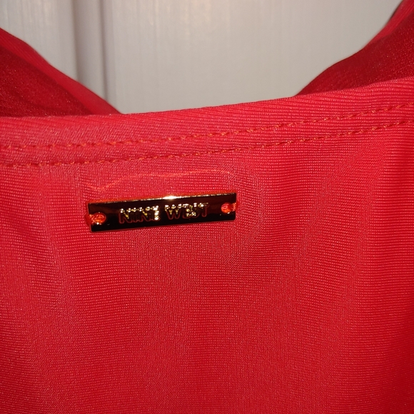 NWT Nine West Red Ruffle Tie-Front One-Piece Swim Dress – Size S - Picture 5 of 9